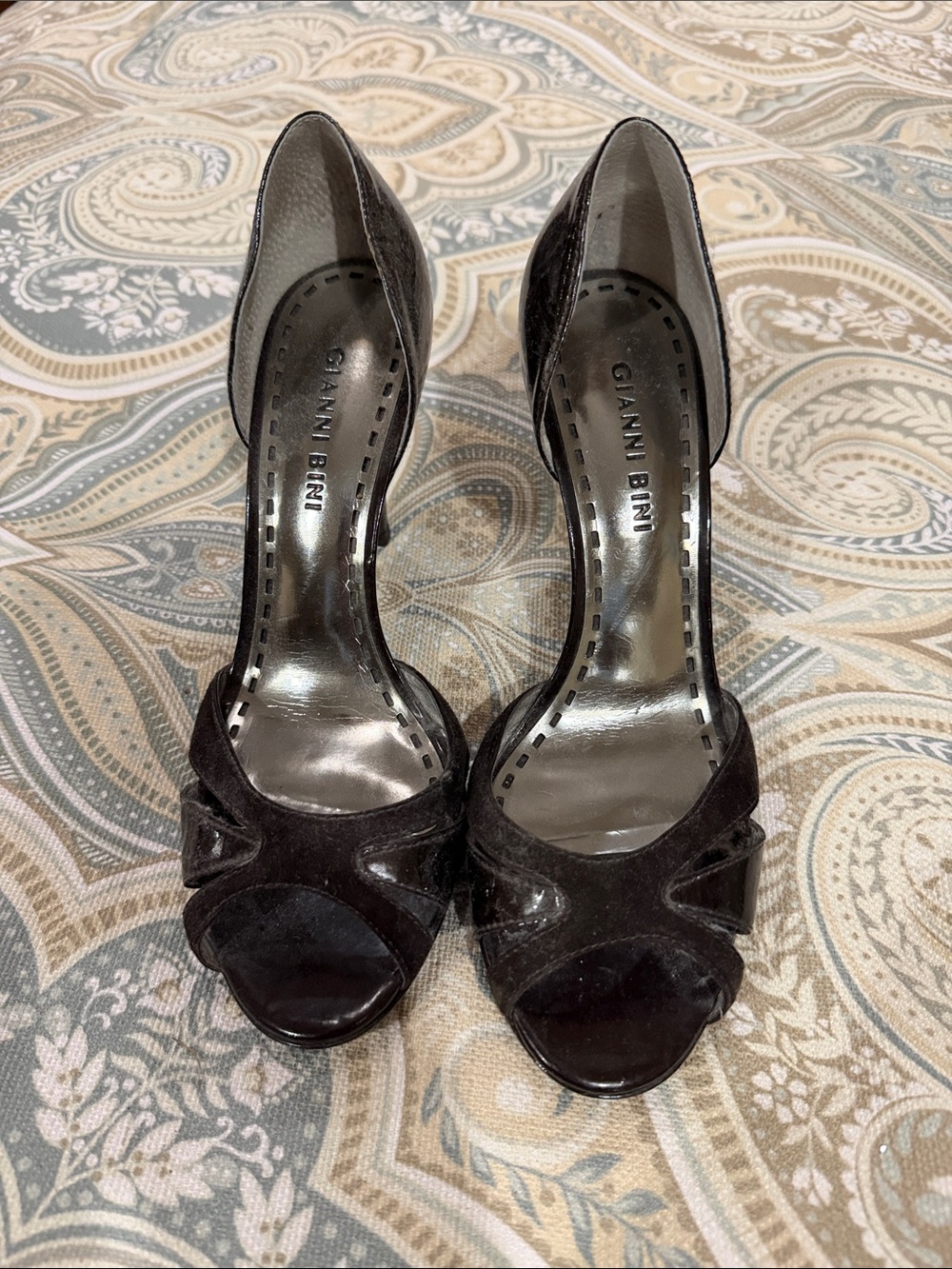 Gianni Bini Black D'Orsay Open-Toe Heels